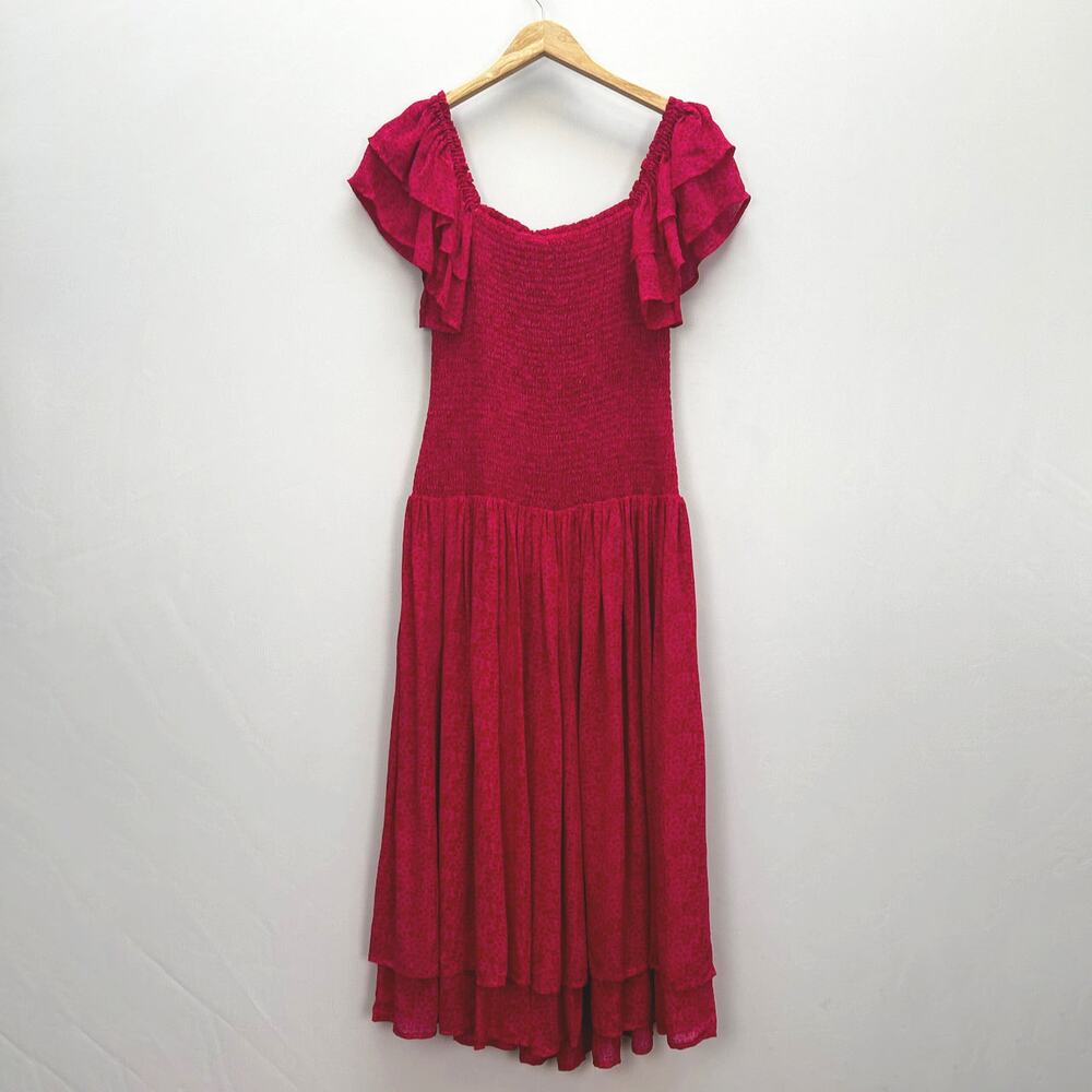 NWT Hatch The Cosette in Samba Print, Bright Pink Maxi Ruffle Dress, Sz 0/ XS - Picture 7 of 13